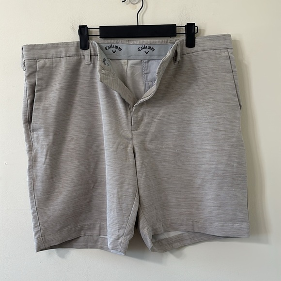 Callaway Men’s Golf Flat Front Stretch Shorts Khaki Marled Size 40 - Picture 3 of 8